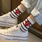 Polka Dot and Horizontal Pattern Trendy Casual Cotton Socks