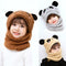 Kids Winter Plus Beanie Hat with Neck Warmer Leece Cartoon Bear