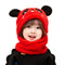 Kids Winter Plus Beanie Hat with Neck Warmer Leece Cartoon Bear