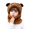 Kids Winter Plus Beanie Hat with Neck Warmer Leece Cartoon Bear