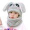 Kids Winter Plus Beanie Hat with Neck Warmer Leece Cartoon Bear