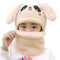 Kids Winter Plus Beanie Hat with Neck Warmer Leece Cartoon Bear