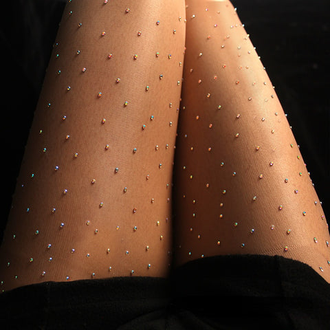 Breathable Rhinestone Diamond Stockings