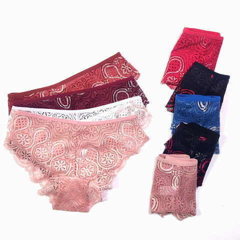 Floral Bottom Weave Underwear for Women