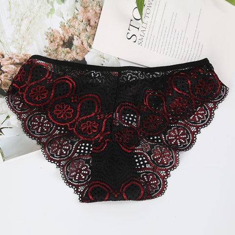 Floral Bottom Weave Underwear for Women