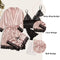 4 Pieces Women Pajamas Set with Robe Lace Sleepwear