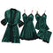 4Pcs  Sleep Suit V-neck Cami Set for Women