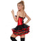 Red Corset Lace Up Overbust Corset with Pleated Skirt