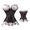 Black Lace Up Ruffled Corset for Women