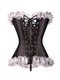 Black Lace Up Ruffled Corset for Women