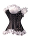 Black Lace Up Ruffled Corset for Women