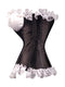 Black Lace Up Ruffled Corset for Women