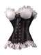 Black Lace Up Ruffled Corset for Women