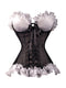 Black Lace Up Ruffled Corset for Women