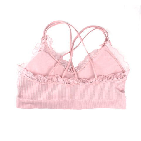 Seamless Lace Pattern Soft Comfortable Sports Bra Without Steel Ring