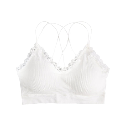 Seamless Lace Pattern Soft Comfortable Sports Bra Without Steel Ring