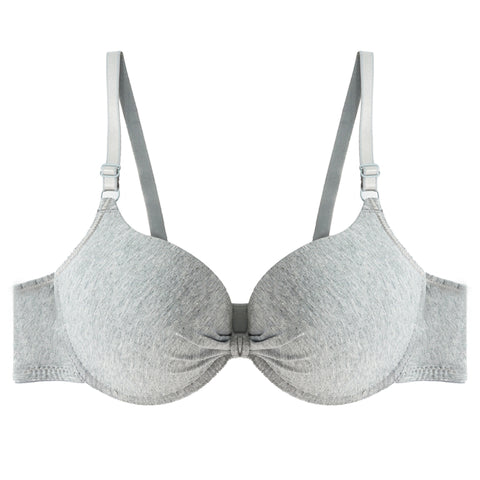 Women Push Up Deep V Underwire Gathered Bra