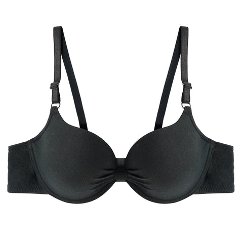 Women Push Up Deep V Underwire Gathered Bra