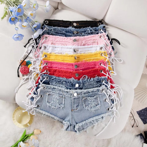 Women’s Low Waist Sling Denim Shorts
