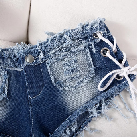 Women’s Low Waist Sling Denim Shorts