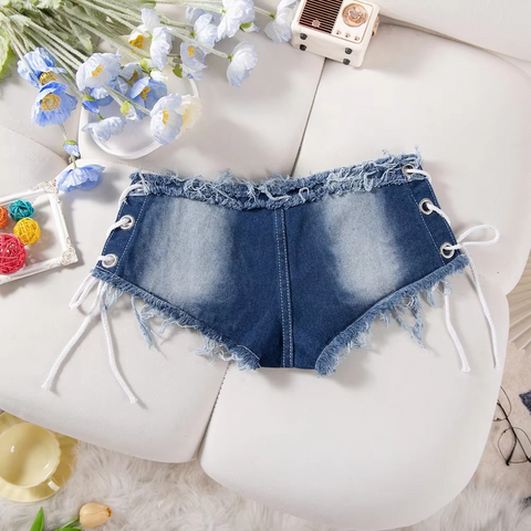 Women’s Low Waist Sling Denim Shorts