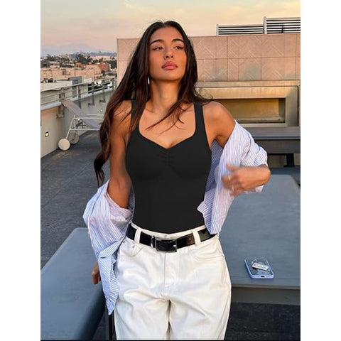 Dressionstore  Seamless Shaper Tank with Built-in Bra