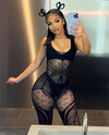Women's Hollow Out See-Through Midnight Body Stocking