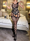 Open Crotch Strap Halter Neck Hollow Out Tight Mesh Strapless Sleeveless Stocking