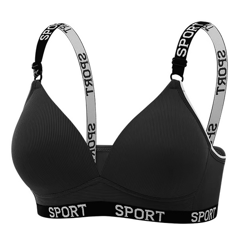 Plus-size Ring-free Style Padded Sports Bra