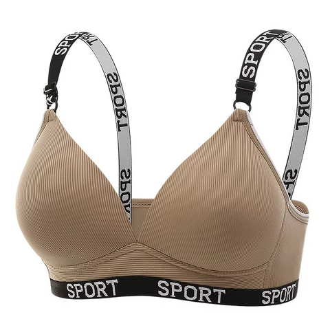 Plus-size Ring-free Style Padded Sports Bra