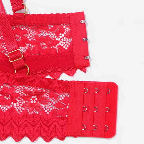 Bridal Padded Push-Up Bra With Rhinestones and Metallic Textured Lace