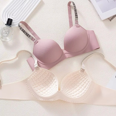 Invisible Ruched Wireless Seamless Padded Bra