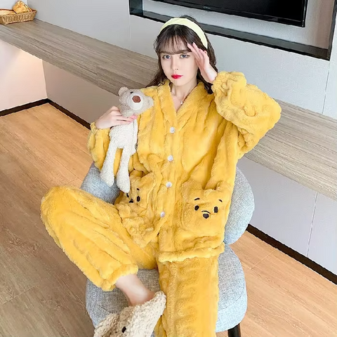 Korean-Inspired Flannel Sleepwear – 2PC Set