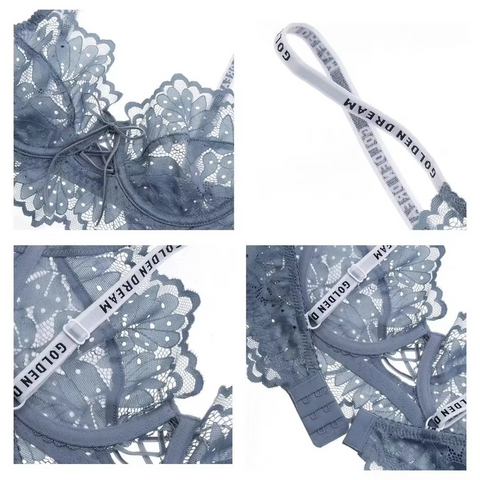 Dression Store Sexy Lace Bra and Ruched Panty Set