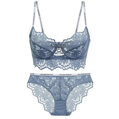Dression Store Sexy Lace Bra and Ruched Panty Set