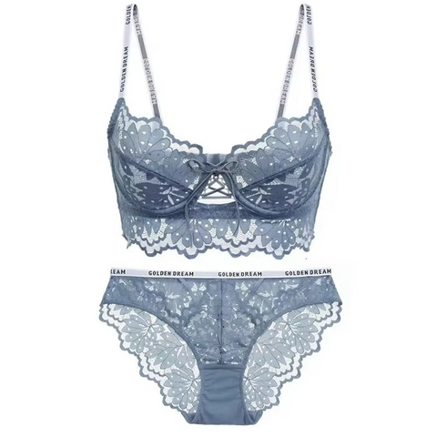 Dression Store Sexy Lace Bra and Ruched Panty Set