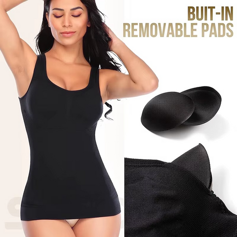 Slimming Tank Top with Removable Padded Bra For Upper Body Shaping