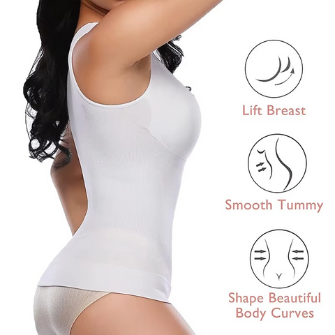 Slimming Tank Top with Removable Padded Bra For Upper Body Shaping