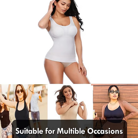Slimming Tank Top with Removable Padded Bra For Upper Body Shaping