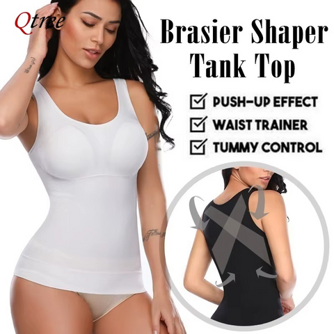 Pack of 3 Slimming Tank Top with Removable Padded Bra For Upper Body Shaping