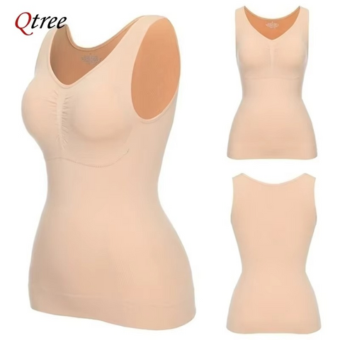 Pack of 3 Slimming Tank Top with Removable Padded Bra For Upper Body Shaping