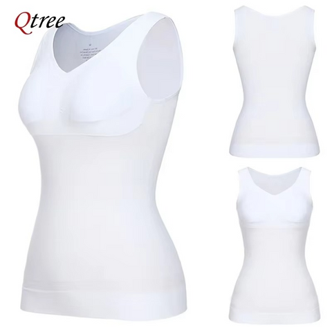 Pack of 3 Slimming Tank Top with Removable Padded Bra For Upper Body Shaping