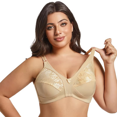Wireless Lace Jersey-Lycra Comfortable Bra for Women