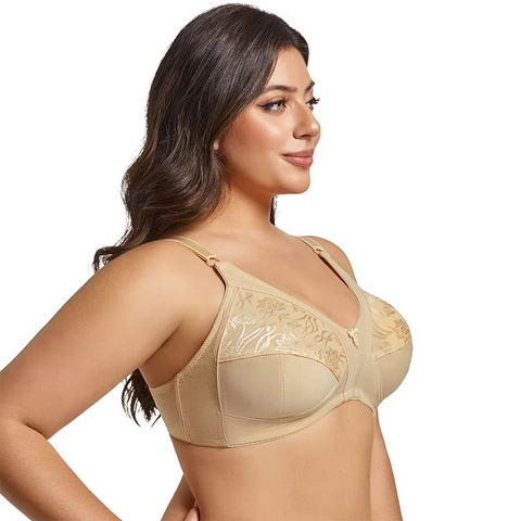 Wireless Lace Jersey-Lycra Comfortable Bra for Women