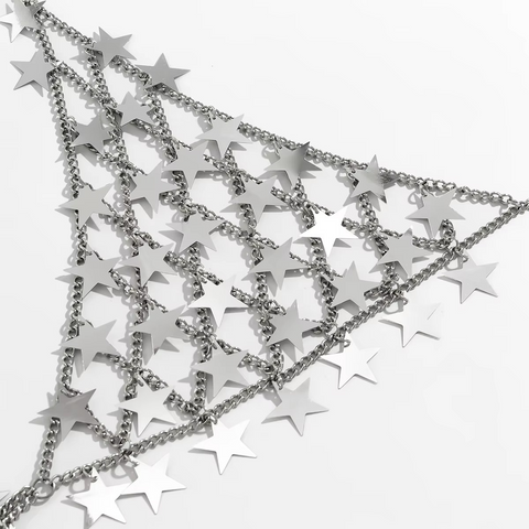 Silver Star Charm Halter Body Chain