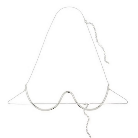Gold Round Charm Chain Bra