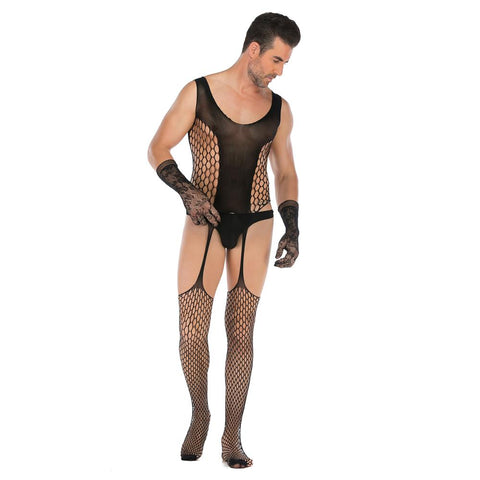 Men’s Lace Fishnet Body Stocking