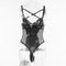 PU Cross New Tie Mesh Leather Splicing Tight One Piece Pure Color Women Nighty