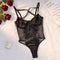 PU Cross New Tie Mesh Leather Splicing Tight One Piece Pure Color Women Nighty