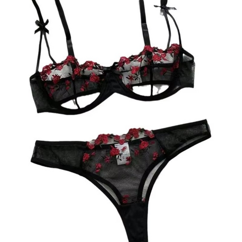 Luxury Ruched Bunny Ear Bra and Panty Set